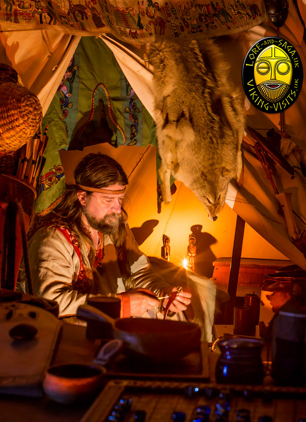 Viking craftsman working by lamplight. Image copyrighted © Gary Waidson. All rights reserved. 